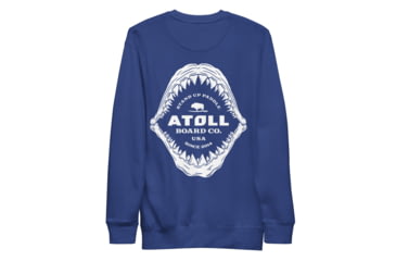 Image of Atoll Board Co Unisex Premium Sweatshirt with Atoll Shark Fossil Graphic - Team Royal, S - Team Royal,S, 648746419EE75Team-Royal-S