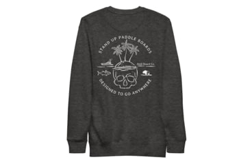 Image of Atoll Board Co Unisex Premium Sweatshirt with Atoll Skull Island Graphic - Charcoal Heather, 2XL - Charcoal Heather,2XL, 6450460B65F89Charcoal-Heather-2XL
