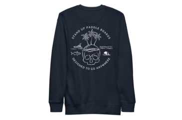 Image of Atoll Board Co Unisex Premium Sweatshirt with Atoll Skull Island Graphic - Navy Blazer, XL - Navy Blazer,XL, 6450460B65F89Navy-Blazer-XL
