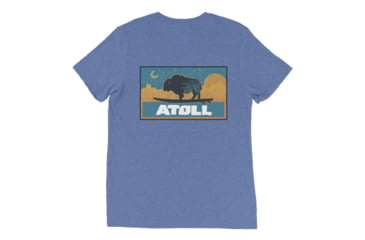 Image of Atoll Board Co Unisex Premium Tri Blend Tee with Atoll Sunset Logo Night Edition - Blue Triblend, L - Blue Triblend,L, 629A4D0F8EE49Blue-Triblend-L