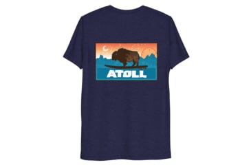 Image of Atoll Board Co Unisex Premium Tri Blend Tee with Atoll Sunset Logo Original Edition - Navy Triblend, XL - Navy Triblend,XL, 629A4B94B49D2Navy-Triblend-XL