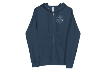 Image of Atoll Board Co Unisex Zip Up Hoodie with Atoll Skull Island Graphic - Navy, S - Navy,S, 64503E9032382Navy-S