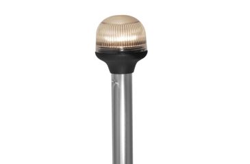 Image of Attwood Marine All-Around Fold-Down Incandescent Anti-Glare 12V Lens Light w/ Horizontal Composite Base,  20in Aluminum Pole, 5350-PA20-7