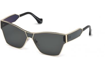 Image of Balenciaga BA0095 Sunglasses - Gold Frame Color, Smoke Lens Color