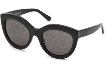 Image of Balenciaga BA0133 Sunglasses - Black Frame Color, Smoke Lens Color