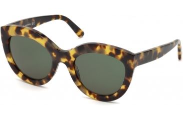 Image of Balenciaga BA0133 Sunglasses - Coloured Havana Frame Color, Green Lens Color