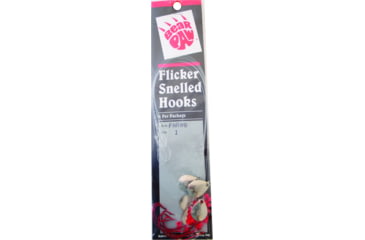 Image of BearPaw Flicker Snelled Hook, Wide Gap, Kahle Red, 12in Mono, Size 1, 6 per Pack, FNRWB-1