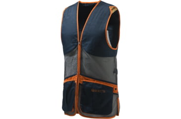 Image of Beretta Full Mesh Shooting Vest, Blue Total Eclipse &amp; Grey, Medium, GT671T155305B4M
