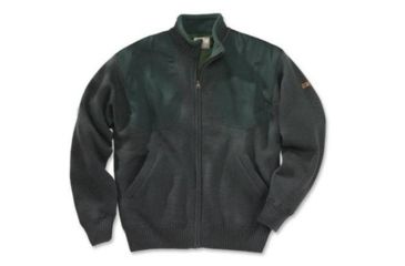 Image of Beretta Mens Wind Barrier Full Zip Sweater w/Pockets,Black/Forest Green,L PU1507019075CL