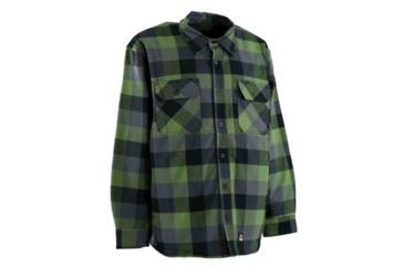 Image of Berne Flannel Shirt Jacket - Mens, Plaid Green E, Extra Large, Regular, 92021382159