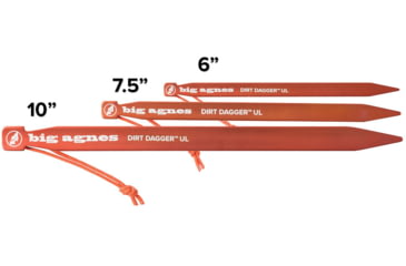 Image of Big Agnes Dirt Dagger UL Tent Stakes, Pack of 30, 6in, Orange, ADD6BULK3021