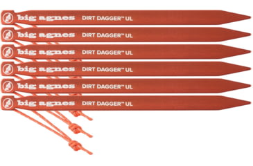 Image of Big Agnes Dirt Dagger UL Tent Stakes, Pack of 30, 6in, Orange, ADD6BULK3021