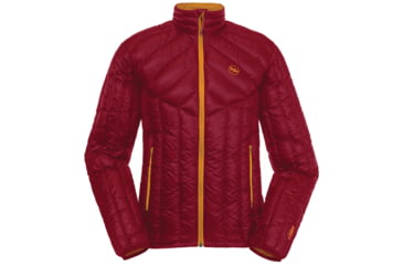 Image of Big Agnes Hole In The Wall Down Jacket - Men's-Crimson/Sunflower-Large