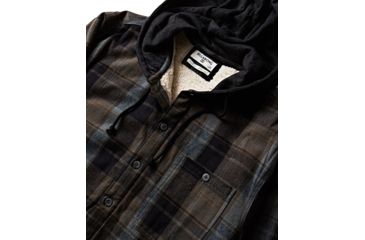 Image of Billabong Baja Sherpa Hooded Flannel Shirt - Mens, Black, Large, M525SBBA-BLK-L