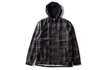 Image of Billabong Baja Sherpa Hooded Flannel Shirt - Mens, Black, Large, M525SBBA-BLK-L