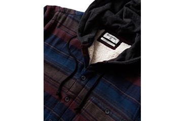 Image of Billabong Baja Sherpa Hooded Flannel Shirt - Mens, Navy, Medium, M525SBBA-NVY-M