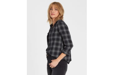 Image of Billabong Venture Out Long Sleeve Flannel Shirt - Womens, Black White, Small, J507MVEN-BCI-S