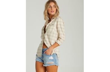 Image of Billabong Venture Out Long Sleeve Flannel Shirt - Womens, White Cap, Medium, J507MVEN-WCP-M