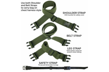 Image of Bino Dock Bino Bag Green Includes 3 Straps &amp; Safety Crd