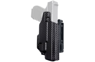 Image of Black Scorpion Outdoor Gear Pro IDPA Competition OWB Holster, Glock 17, 19,19X, 22, 31, 44, 45 w/ TLR7, TLR8, Right Hand, Carbon Fiber, HC03-IDPA-GL17TLR8CFRH