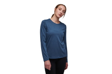 Image of Black Diamond Lightwire Long Sleeve Tee - Womens, Ink Blue, Medium, AP7520104014MED1