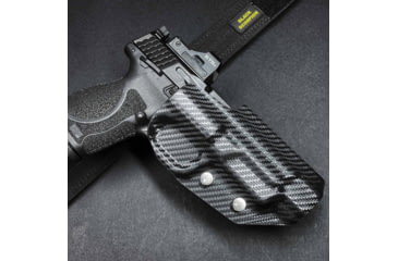 Image of Black Scorpion Outdoor Gear Pro Competition OWB Holster, Glock 17, 19, 19X, 22, 31, 44, 45 w/ TLR7, TLR8, Right Hand, Carbon Fiber, HC04-USPSA-GL17TLR8CFRH