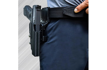 Image of Black Scorpion Outdoor Gear Pro Competition OWB Holster, Glock 17, 19, 19X, 22, 31, 44, 45 w/ TLR7, TLR8, Right Hand, Carbon Fiber, HC04-USPSA-GL17TLR8CFRH