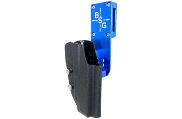 Image of Black Scorpion Outdoor Gear Pro Heavy Duty Competition Holster, Right Hand, Canik TP9 SFx, 5.2in Barrel, 1.5 - 1.75in Belts, Kydex/ 6066 Aluminum, Black/Blue, HCD3-USPSABS-TP9SFXBKRH