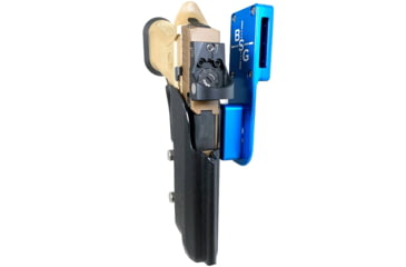 Image of Black Scorpion Outdoor Gear Pro Heavy Duty Competition Holster, Right Hand, SIG Sauer P320, 3.9 - 5in Barrel, 1.5 - 1.75in Belts, Kydex/ 6066 Aluminum, Black/Blue, HCD3-USPSABS-P320X5BKRH