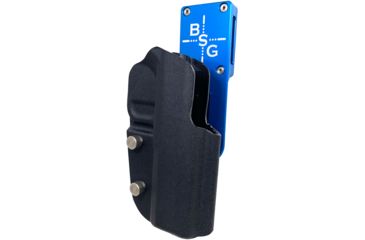 Image of Black Scorpion Outdoor Gear Pro Heavy Duty Competition Holster, Right Hand, SIG Sauer P320, 3.9 - 5in Barrel, 1.5 - 1.75in Belts, Kydex/ 6066 Aluminum, Black/Blue, HCD3-USPSABS-P320X5BKRH
