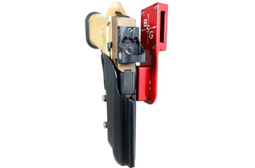 Image of Black Scorpion Outdoor Gear Pro Heavy Duty Competition Holster, Right Hand, SIG Sauer P320, 3.9 - 5in Barrel, 1.5 - 1.75in Belts, Kydex/ 6066 Aluminum, Black/Red, HCD2-USPSABS-P320X5CBKRH