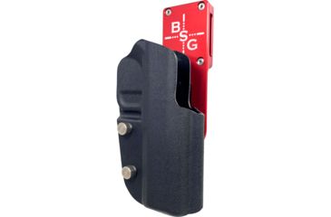Image of Black Scorpion Outdoor Gear Pro Heavy Duty Competition Holster, Right Hand, Smith &amp; Wesson M&amp;P/ M&amp;P M2.0, 4.25in Barrel, 1.5 - 1.75in Belts, Kydex/ 6066 Aluminum, Black/Red, HCD2-USPSABS-MP9BKRH
