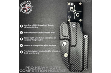Image of Black Scorpion Outdoor Gear Pro Heavy Duty Competition Kydex OWB Holster, Springfield Armory digy 5in w/ X300 , Right Hand, Black Shell Carbon Fiber, HCD1-USPSABS-PRODI5X300-CF
