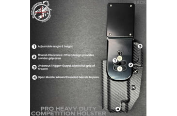 Image of Black Scorpion Outdoor Gear Pro Heavy Duty Competition Kydex OWB Holster, Springfield Armory digy 5in w/ X300 , Right Hand, Black Shell Carbon Fiber, HCD1-USPSABS-PRODI5X300-CF