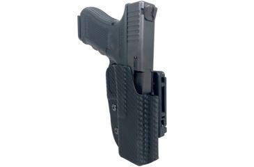 Image of Black Scorpion Outdoor Gear Pro IDPA Competition Holster, Right Hand, GLOCK 17/ 19/ 19X/ 22/ 45, 4.02 - 4.49in Barrel, 1.5 - 1.75in Belts, Kydex, Carbon Fiber, HC03-IDPA-GL17CFRH