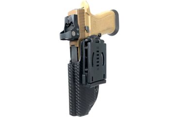 Image of Black Scorpion Outdoor Gear Pro IDPA Competition Holster, Right Hand, SIG Sauer P320, 3.9 - 5in Barrel, 1.5 - 1.75in Belts, Kydex, Carbon Fiber, HC03-IDPA-P320X5CFRH