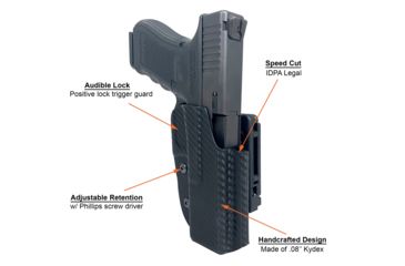 Image of Black Scorpion Outdoor Gear Pro IDPA Competition Holster, Right Hand, Walther PPQ Mod 2/ PPQ Q5 Match, 5in Barrel, 1.5 - 1.75in Belts, Kydex, Carbon Fiber, HC03-IDPA-WALTHERQ5CFRH