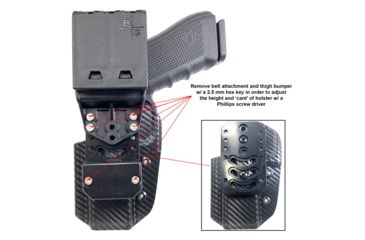 Image of Black Scorpion Outdoor Gear Pro USPSA Competition Holster, Right Hand, GLOCK 17/ 19/ 19X/ 22/ 45, 4.02 - 4.49in Barrel, 1.5 - 1.75in Belts, Kydex, Carbon Fiber, HC04-USPSA-GL17CFRH