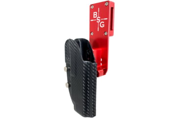 Image of Black Scorpion Outdoor Gear Sig Sauer P320 X5, X5 Legion Pro Heavy Duty Competition Holster, Left Hand, Red Shell / Carbon Fiber, HCD2-USPSABS-P320X5CFLH