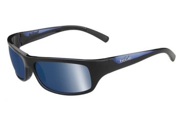 Image of Bolle Fierce Single Vision Prescription Sunglasses, Shiny Black / Blue Frame-11944SV