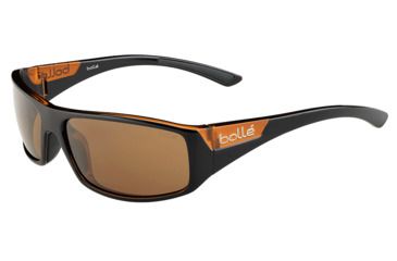 Image of Bolle Weaver Single Vision Prescription Sunglasses, Shiny Black / Matte Brown Frame, 12138SV