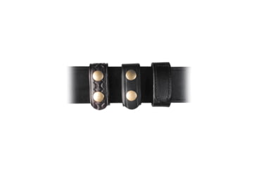 Image of Boston Leather 1 Belt Keeper w/Hidden Cuff Key, Brass Buckle, Basket Weave, Black, 5492-3-GLD