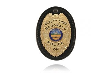 Image of Boston Leather Badge Holder Swiveloval Velcro - 5888XL-1