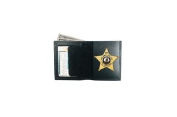 Image of Boston Leather Book Style Wallet Badge &amp;id Ca - 150-S-5051