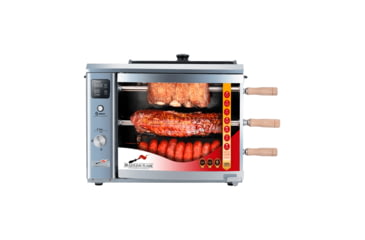 Image of BRAZILIAN FLAME 03-LXK Silver Gas Rotisserie 3 Skewer Grill, Silver, BG-03 LXK Silver