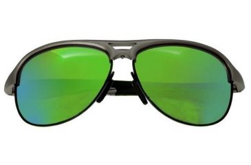 Image of Breed Jupiter Sunglasses, Silver Titanium Frame, Blue-Green Lens BSG019SR