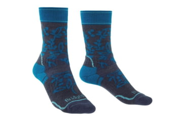 Image of Bridgedale Hike Midweight Merino Endurance Boot Pattern Socks - Womens, Navy/Blue, Small, 710093-430-S