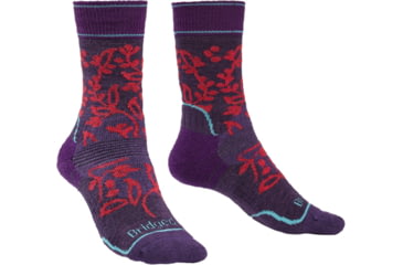 Image of Bridgedale Hike Midweight Merino Endurance Boot Pattern Socks - Womens, Purple/Pink, Small, 710093-121-S