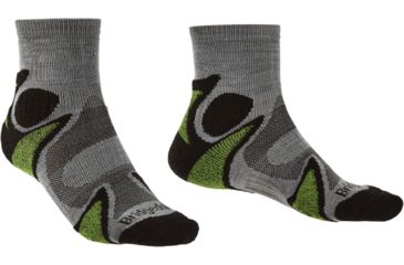 Image of Bridgedale Trailsport Lightweight T2 Merino Cool Comfort 3/4 Crew Socks - Mens, Black, Medium, 710182-845-M