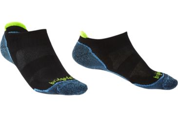Image of Bridgedale Trailsport Ultralight T2 Cool Comfort No Show Socks - Mens, Black, Medium, 710190-846-M